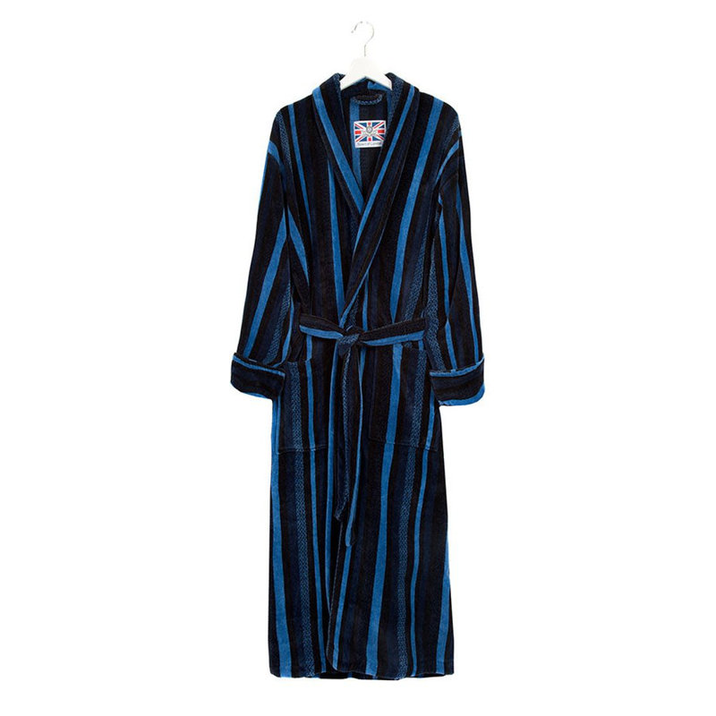 100% Cotton Mid-Calf Bathrobe with Pockets, M