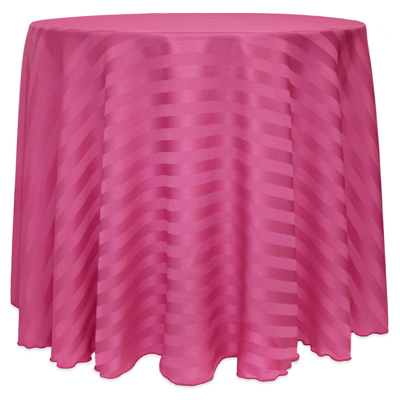 Ultimate Textile Satin Stripe Rectangular Tablecloth, Raspberry, 1, 120" x 120"