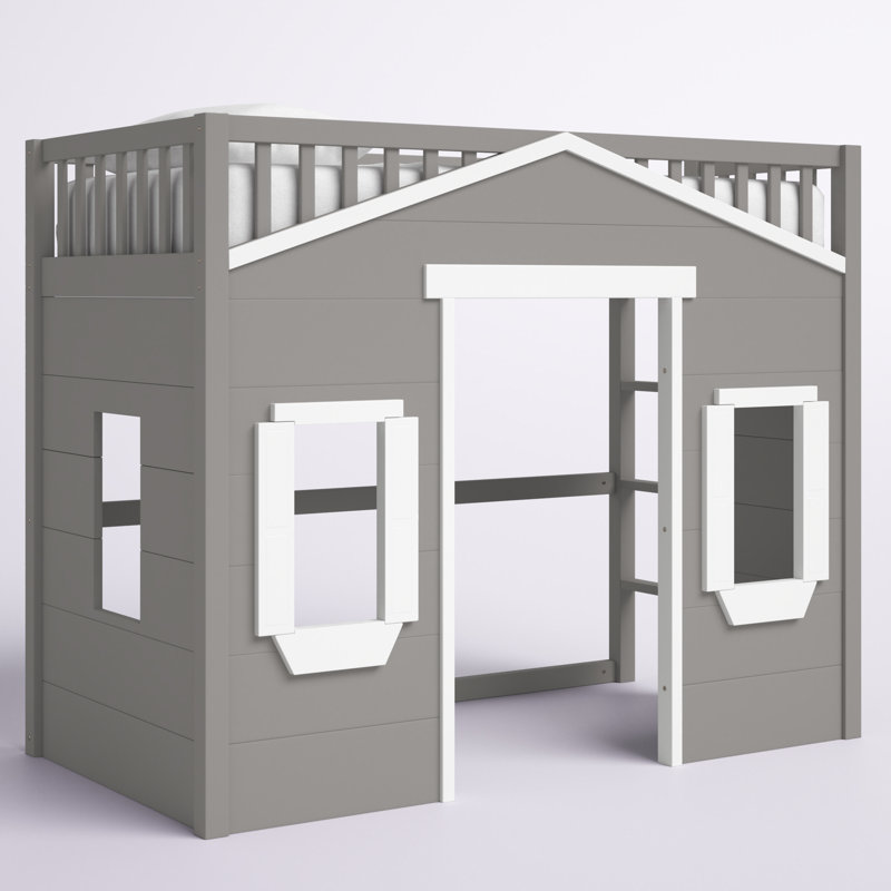 Lit mezzanine Westra, Twin, Gris et blanc