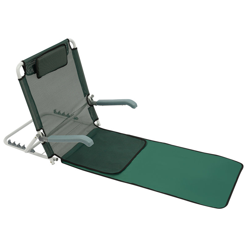 Portable Foldable Adjustable Bed Backrest, Green