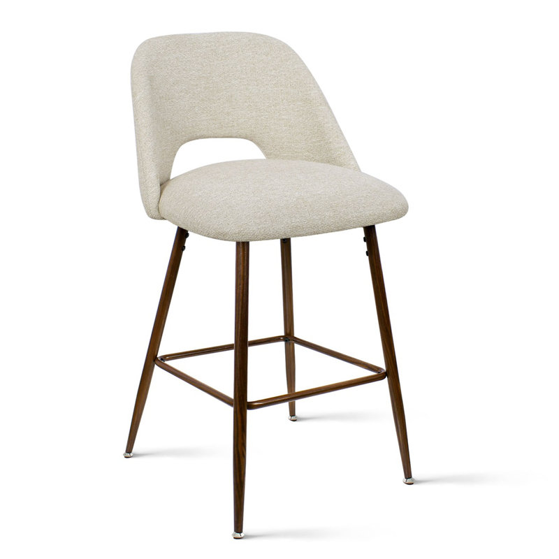 Tabouret de comptoir rembourré H 26 po Berneta, Beige, 2