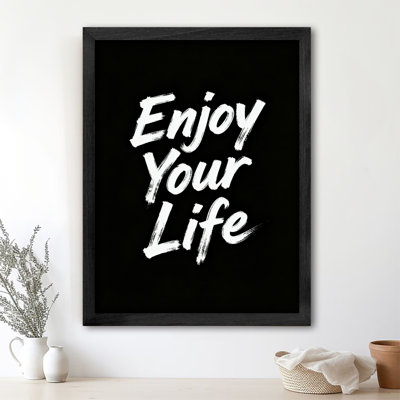 Encadré noir, message inspirant rétro - Enjoy Life Wall Art, impressions de style rétro