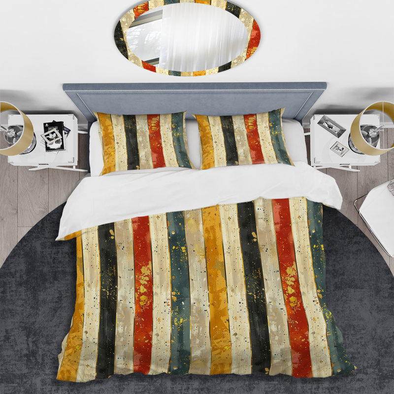 Ensemble de housse de couette V - Glam Sparkling Stripes, Housse de couette très grand + 2 taies décorativ