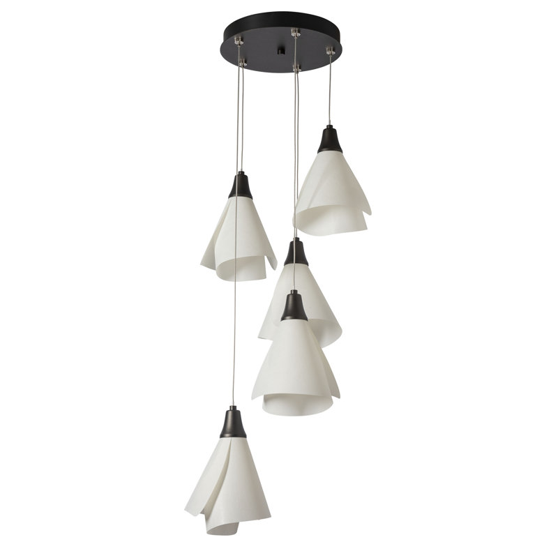 Mobius - Luminaire suspendu grappe, H 80 po x l 17,3 po x P 17,3 po, Bronze huilé, 5