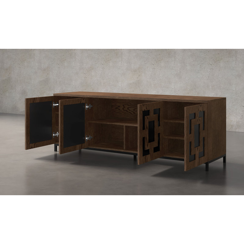 Buffet / meuble média brun chocolat Furnitech Isabella, Chêne brun
