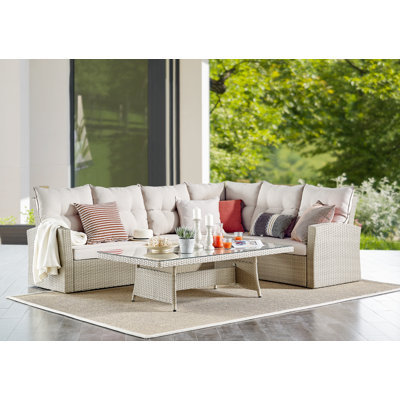 Pangkal Pinang 6 Seater Rattan Corner Sofa Set