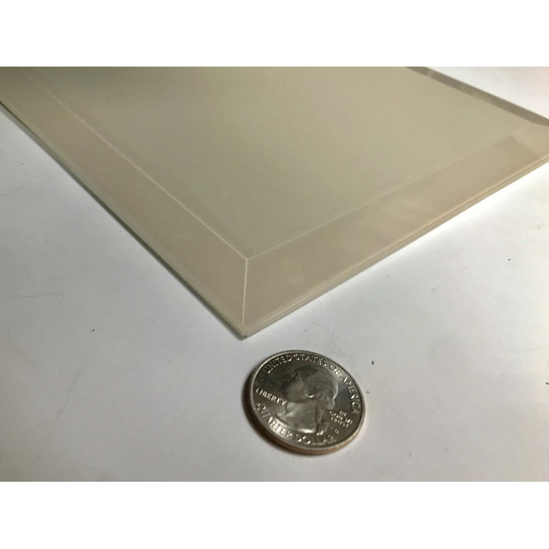 Frosted Elegance 8 in. x 8 in. Diamond Grade Glass Beveled Large Format Square Decorative Kitchen & Bathroom Wall Tile