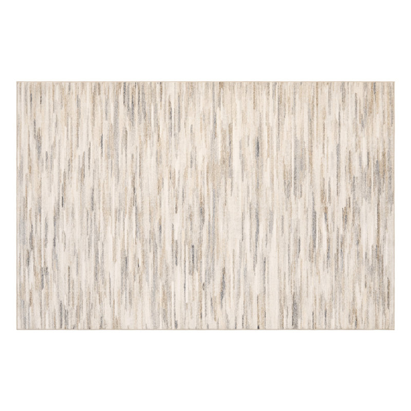 Tapis de couloir à rayures modernes, lavable à la machine, envers antidérapant en TPR pour planchers de bois franc, Beige