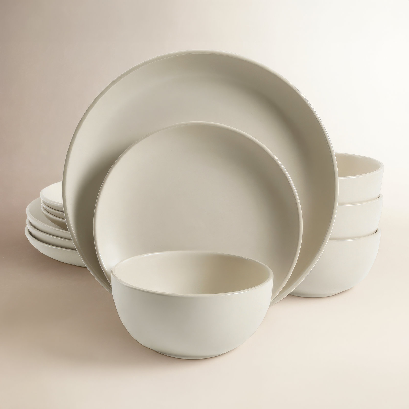Rockaway Stoneware Dinnerware Set, Cream