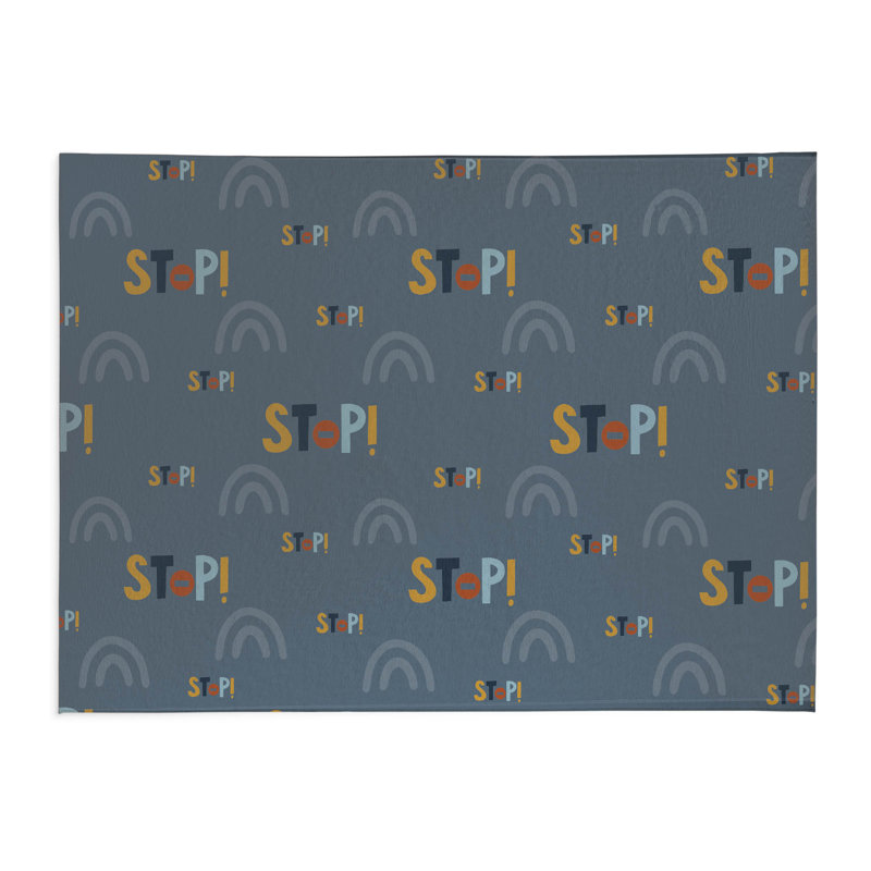 Stop Slate Kids Play Mat, Blue, Rectangle 4' x 6'