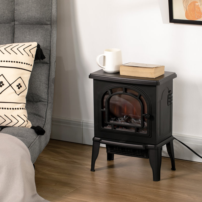 14'' W Electric Fireplace with 5115 BTU, Black