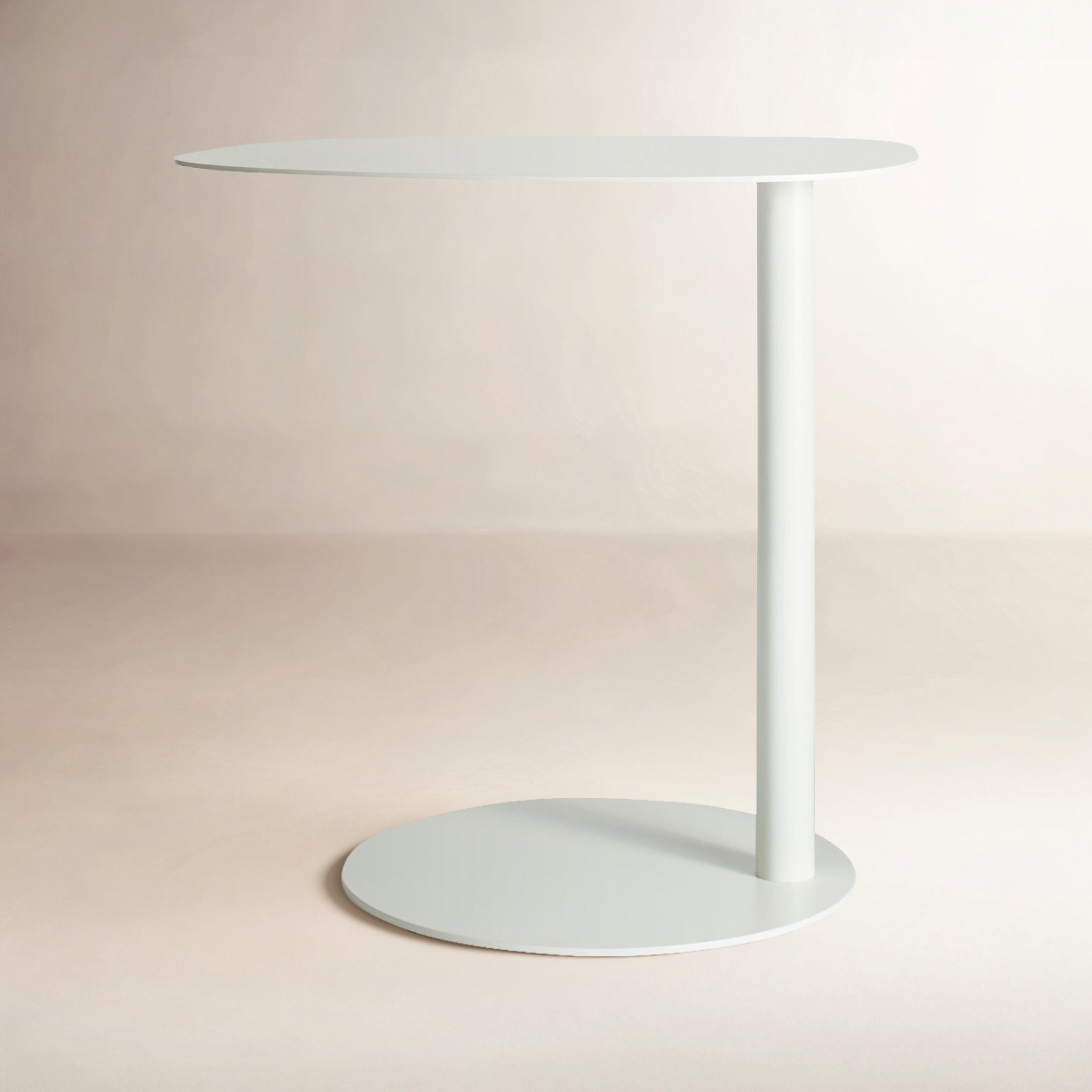 Swole Single End Table, White, 20" H x 20" W x 15" D
