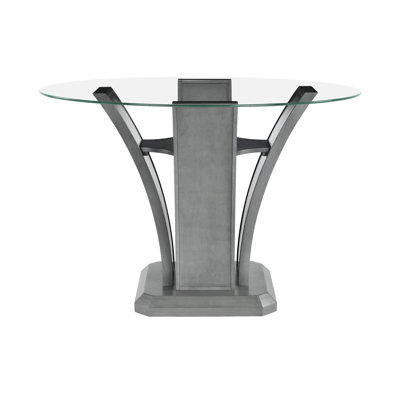 Ashvini Glass Top 52" Round Counter Height Table