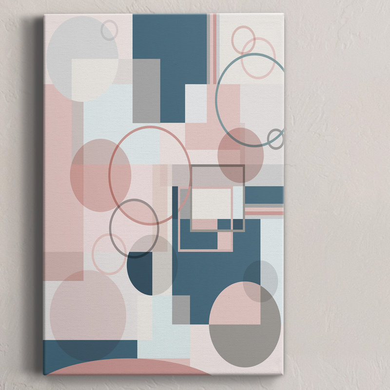 Modern Geo - peinture sur toile tendue, H 18 po x l 12 po x P 1 po