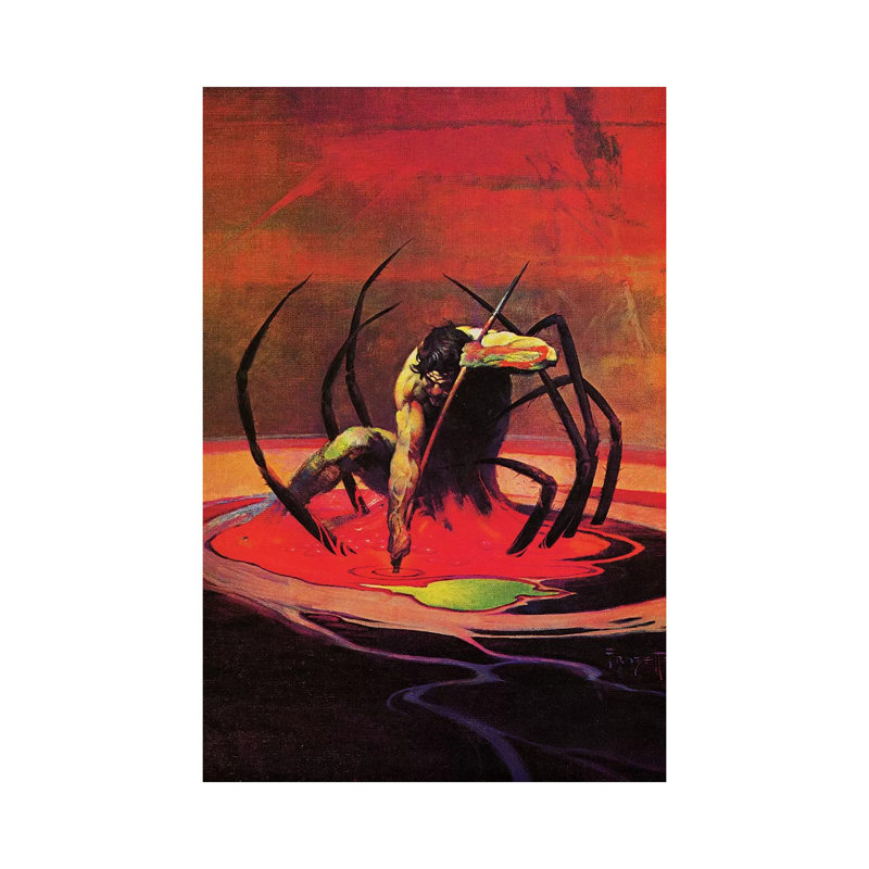 Spiderman by Frank Frazetta - Wrapped Canvas Gallery-Wrapped Canvas Giclée, 30.48cm H x 20.32cm W x 1.9cm D