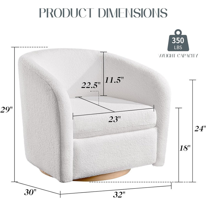Fauteuil pivotant, fauteuil pivotant confortable, fauteuil simple, fauteuils club en velours, Velours blanc