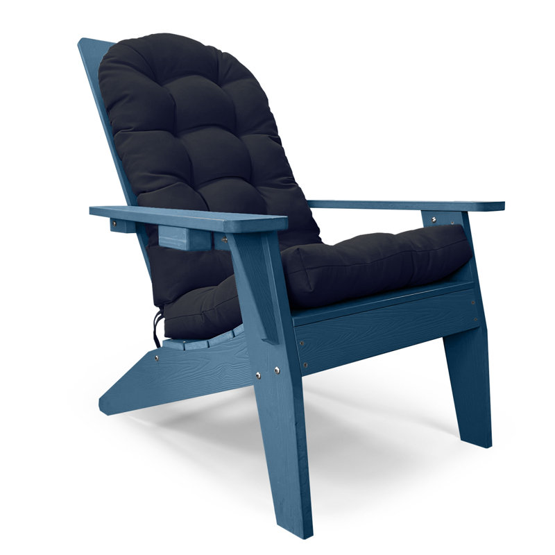 Kalamazoo Folding Adirondack Chair with Chair Cushion, Navy Blue