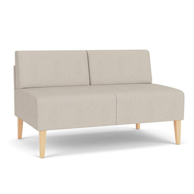 Causeuse sans accoudoirs Luxe Lounge, Plot Line neutre, Bois naturel