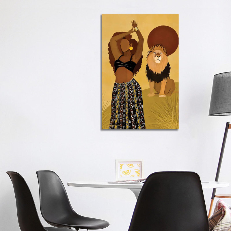 Maya par Bria Nicole-impression d’art graphique, Pas de tapis, H 26 po x l 18 po x 1,5 po, Toile tendue