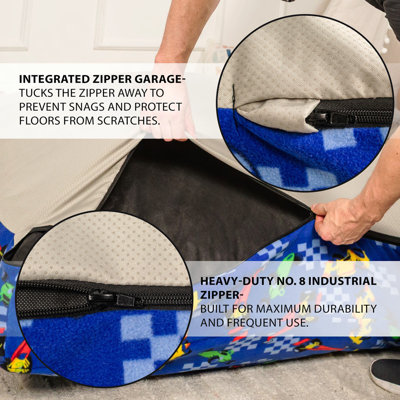 Tapis de jeu sensoriel pour enfants et adultes - Tapis de jeu avec blocs en mousse, amovible et lavable avec fond antidérapant, coussins sensoriels en tissu molletonné doux, tapis d'atterrissage pour sauter, se détendre et jouer - 36 po x 36 po