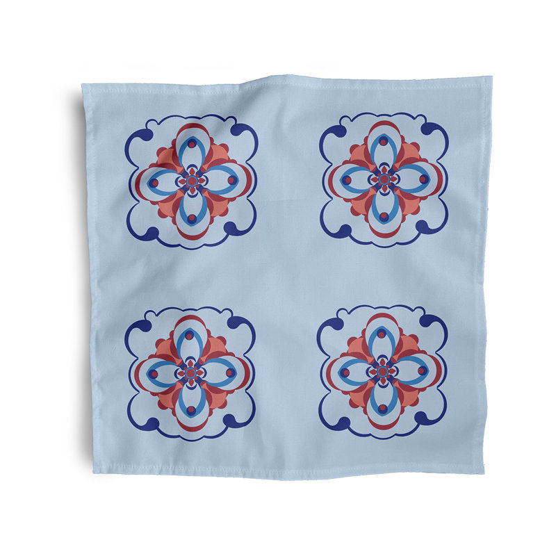 Ciaris Polyester Geometric Square Napkin, Blue