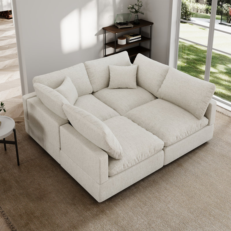 Nyjae 67'' Upholstered Sofa, Cloud Sofa, 4 Seat Sectional Sofa Couch Modular Sleeper Sofa Bed for Living Room Apartment