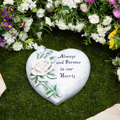 Pierre de jardin d'extérieur Always And Forever In Our Hearts - 8 po