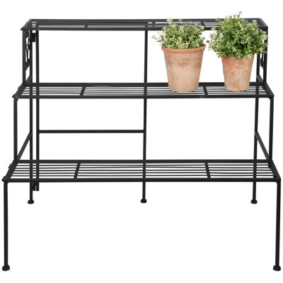 Support pour plante pliable à trois tablettes Lenapah