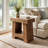 Rustic Solid Wood End Table, Rectangular Side Table with Storage Shelf-1647524691