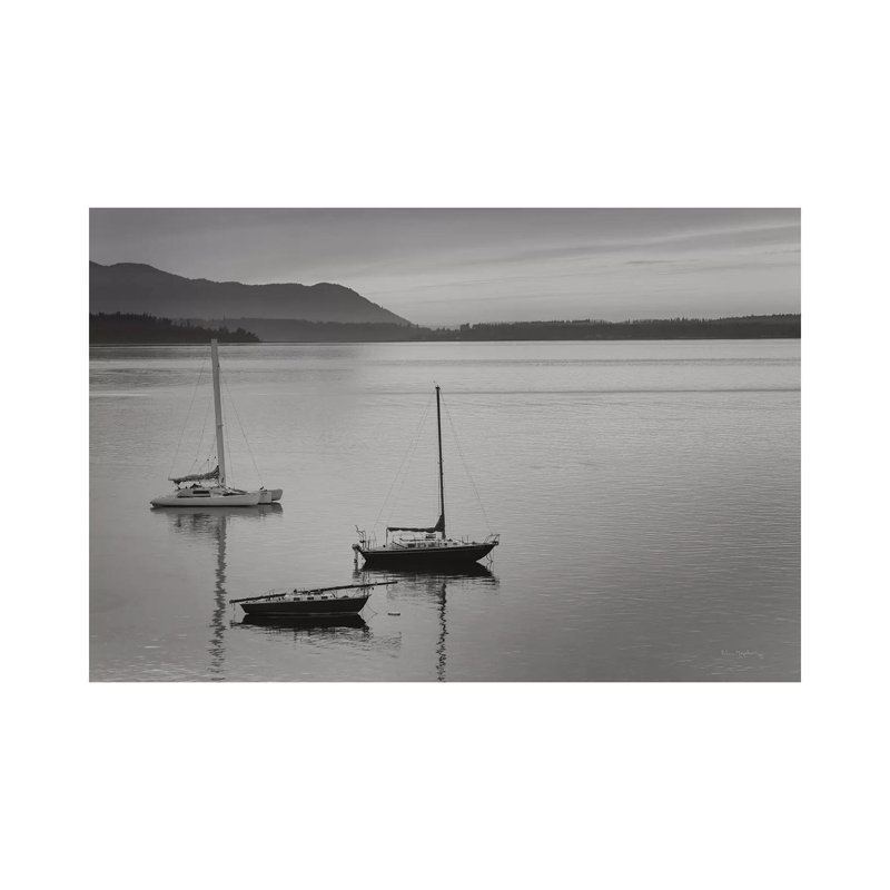 Bellingham Bay In Black & White by Alan Majchrowicz - Wrapped Canvas Print, 20.32 cm H x 30.48 cm W