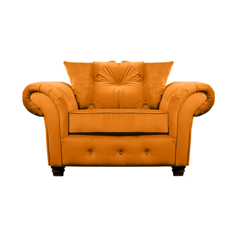 Lila 2 Seater Velvet Loveseat, Burnt Orange