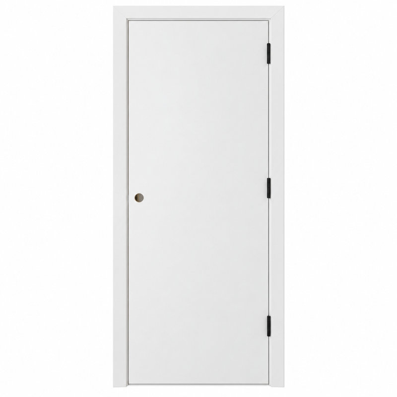 Porte intérieure pré-encastrée uni solide avec poignées et charnières, 18" x 80", Matte Black Hinge, Left