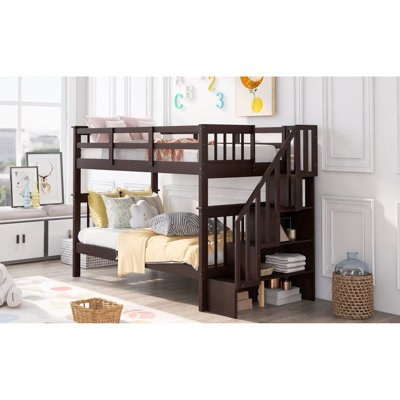 Lit superposé Twintwin avec rangement, rehaussant l'ambiance de la chambre à coucher et du garde-corps fonctionnel