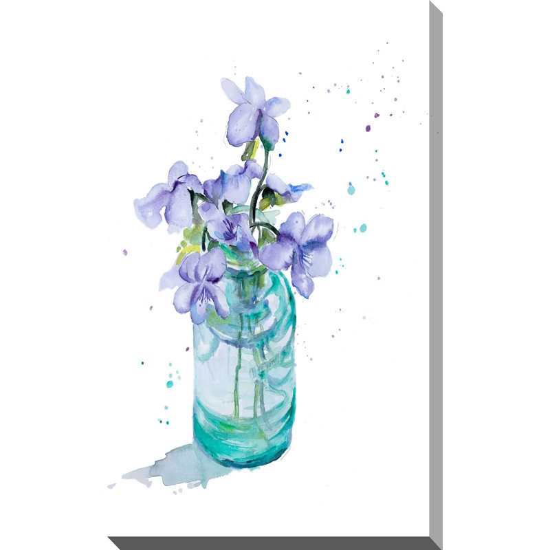 «Fresh Little Flower II», reproduction de peinture à l'aquarelle, H 30 po x l 18 po x P 1 po, Toile tendue