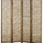Écrans d'intimité portables 5,5 pi, paravent 4 panneaux. Tissé à la main, bois, pour diviseur de coin de bureau, intimité. Tissé à la main et maison