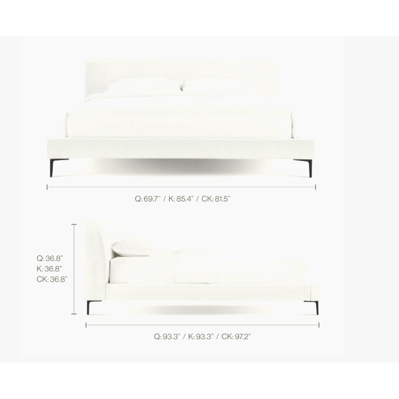Grand lit plateforme Mid-Century