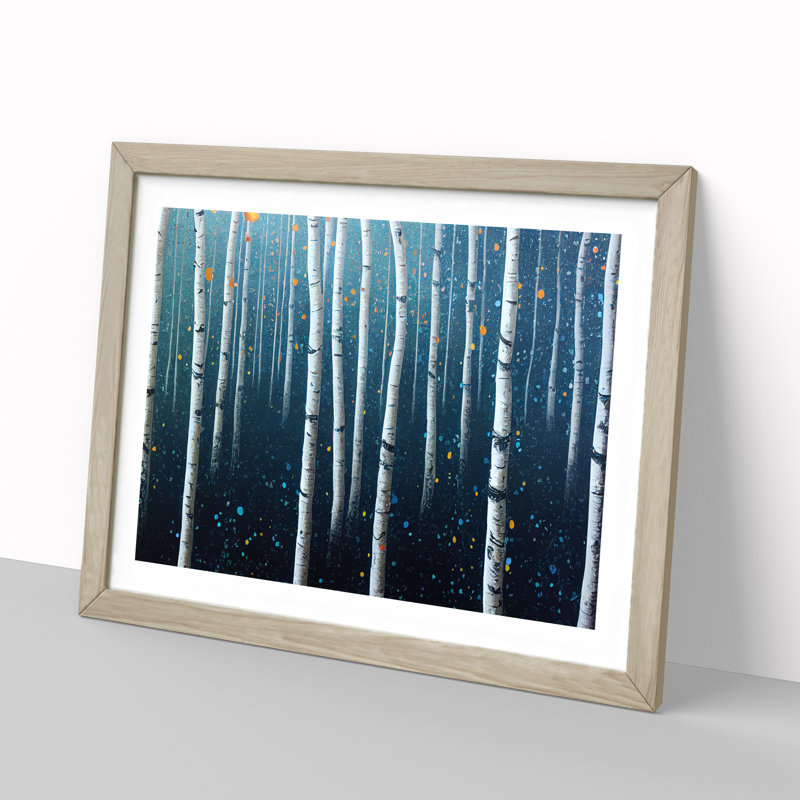 Forest Splatter Vol.2 Abstract 1 Piece Single Picture Frame Painting, 34cm H x 46cm W x 2cm D, Oak Framed