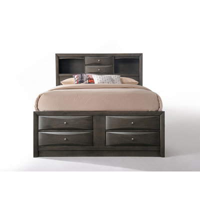 Ireland Gray Oak Finish Queen Bed W/Storage -  Everly Quinn, 2B5FBD2C24FC4904BEC7DC7B55CDCAA2