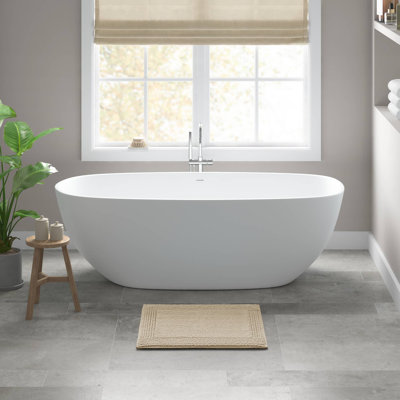 Splendor Natural 100% Cotton Tufted 3000 GSM Reversible 17x24'' Bath Rug