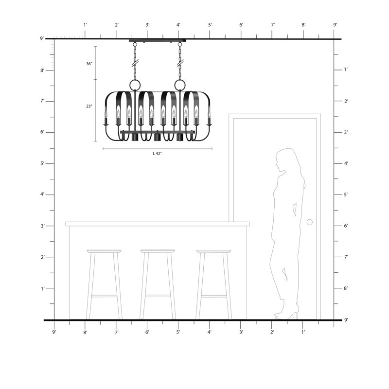 Ameia 13 - Light Kitchen Island Pendant, English Bronze