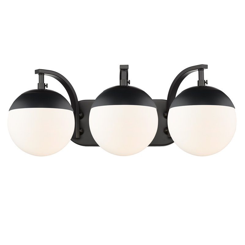 Éclairage pour salle de bain à intensité variable 3 lumières Martina, Noir mat / givré, Noir mat