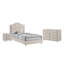 Ensemble de chambre complet, meuble de rangement rembourré, beige, 3 pièces avec commode-136170702