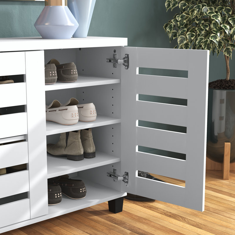 Armoire de rangement pour chaussures 16 paires Millan, Blanc