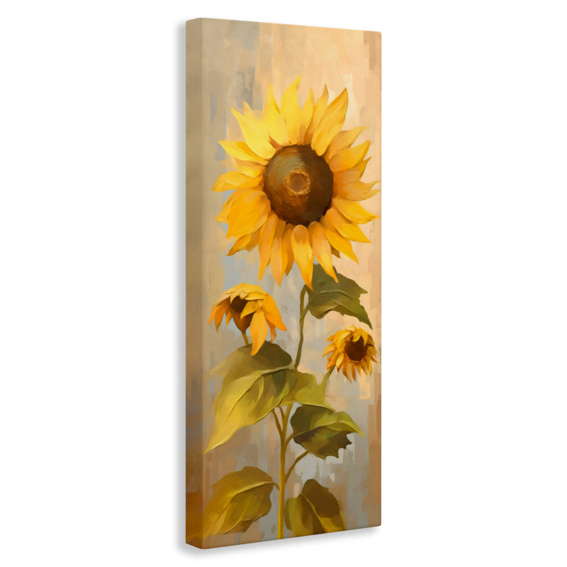 Toile vibrante de tournesol d'automne, design par Creative Studio, H 30 po x l 13 po