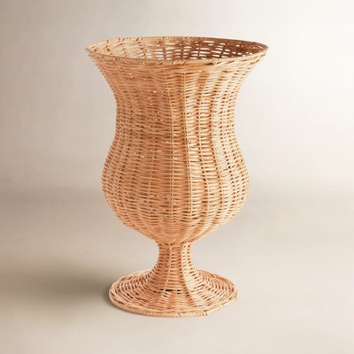 Classique Urn Natural Lesles Rattan Woven Footed Tall