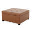Repose-pieds capitonné en similicuir CARLSBAD, brun cognac