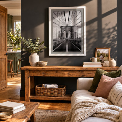 Brooklyn Bridge Perspective Industrial - Framed Print
