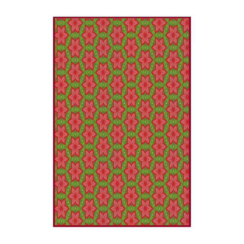 Tapis rouge/vert tissé à la machine, Tapis de couloir 2 pi x 5 pi