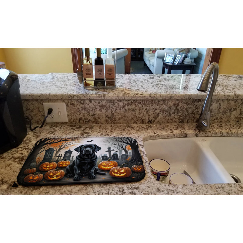 Tapis absorbant pour vaisselle avec surface en polyester et couche de mousse pu pour comptoir de cuisine