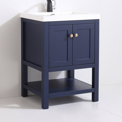 Mckinzie 25'' Single Bathroom Vanity with Solid Surface Top